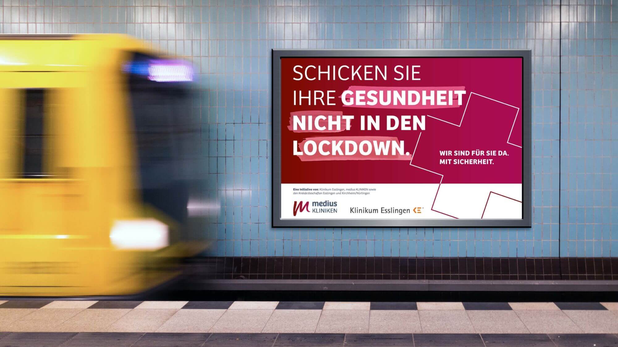 Kampagne als Plakat in der Ubahn